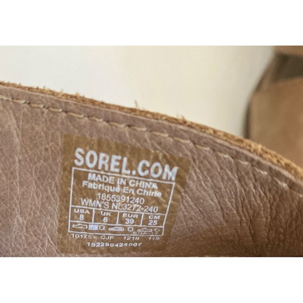 Sorel Joanie ll Lace Webbing Ash Brown Open Toe Cut Out Wedge Heel Sandal 8 - Picture 6 of 7